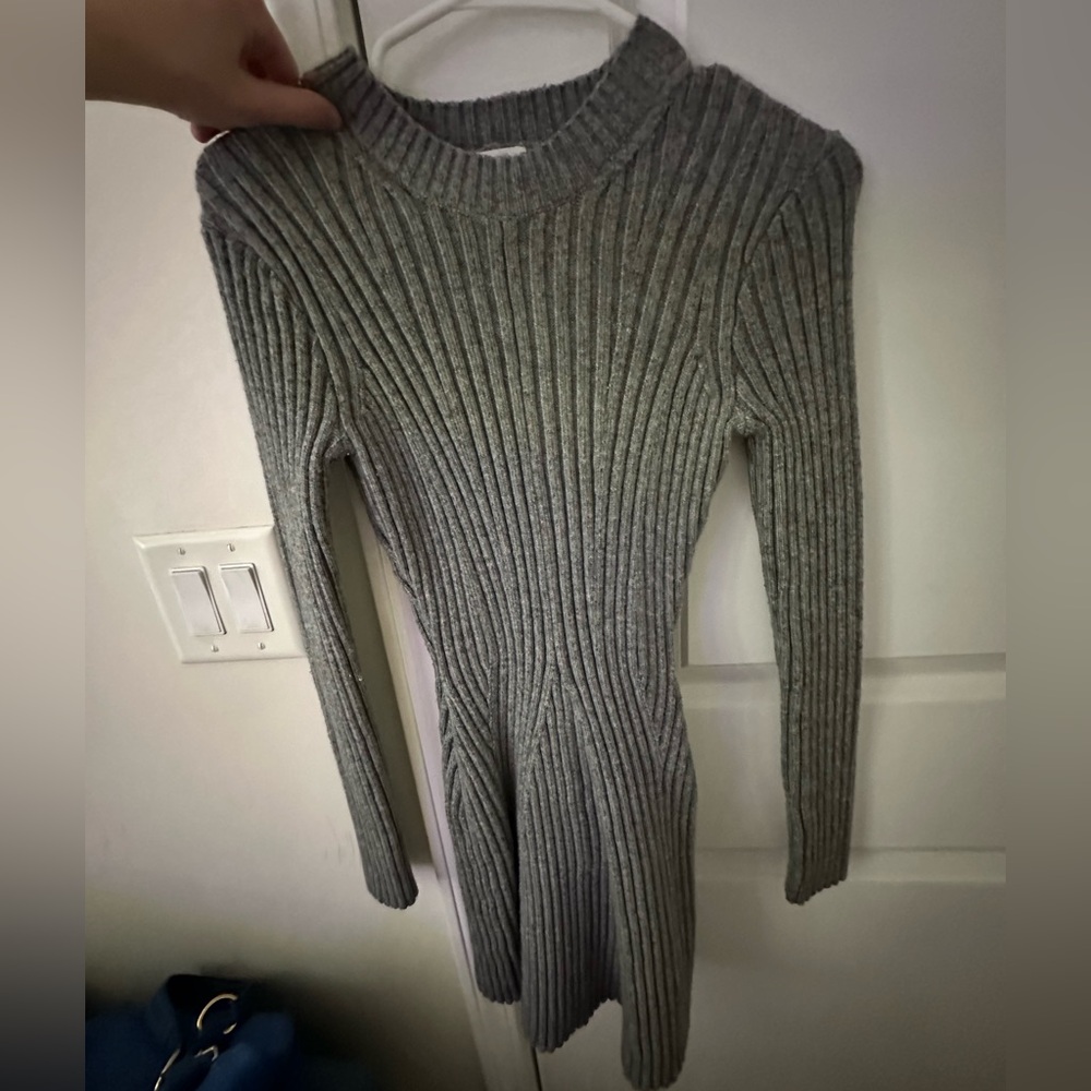 Grey H&M Tight Sweater Mini Dress